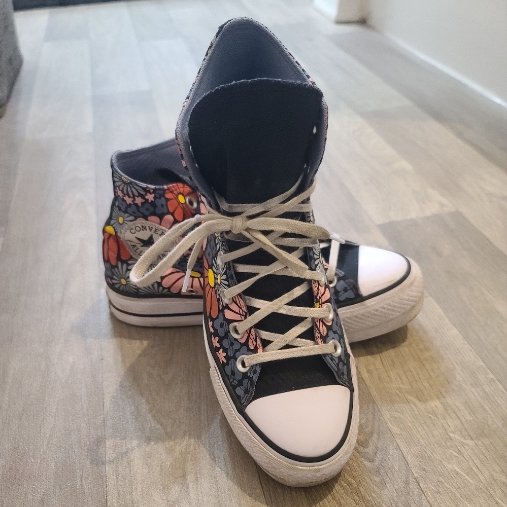 🦄 Converse All Star Lift Platform Floral High Top